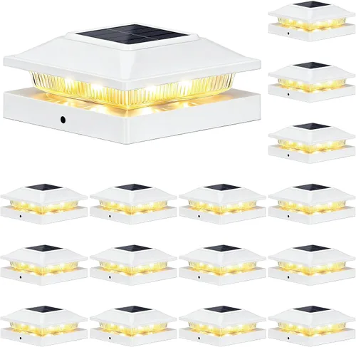 Vista 11 de Brightever Paquete de 6 luces solares para postes de 4 x 4, 3.5 x 3.5, luces solares para postes de valla, impermeables, para postes de vinilo
