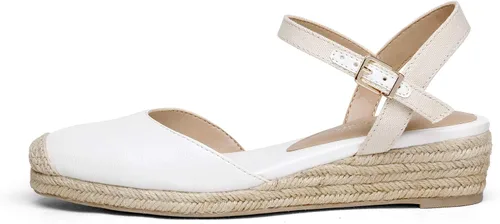 Vista 2 de DREAM PAIRS - Sandalias de plataforma con puntera cerrada y correa de tobillo elástica para mujer
