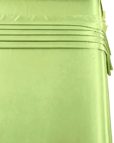 Vista 4 de Sfoothome Juego de sábanas de satén verde salvia, sábanas de satén tamaño completo, juego de sábanas de satén sedoso de bolsillo profundo con 1
