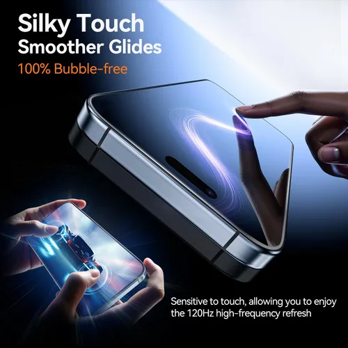 Vista 6 de X-it Paquete de 2 protectores de pantalla AR para iPhone 17 de 6.3 pulgadas con kit de alineación automática, antirreflejos, eliminación automática