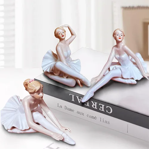 Vista 5 de MTME - Figuras de porcelana para ballet, estatua esculpida, artesanía, artículos de arte, escultura, decoración del hogar