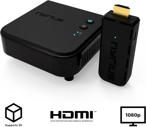 Vista 3 de Nyrius Aries Prime - Transmisor y receptor de video inalámbrico HDMI para transmisión de video HD 1080p 3D y audio digital desde laptop, PC, cable