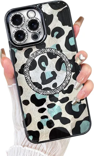 Vista 49 de Fiyart Diseñado para iPhone 16 Pro Max, Funda Compatible con MagSafe, Estampado de Guepardo, Placa de Protección de Cámara, Magnético, Brillante