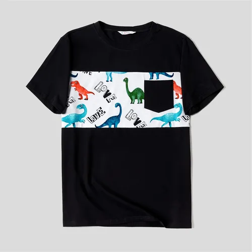 Vista 4 de PATPAT Conjuntos familiares a juego para mamá y yo, conjuntos de manga corta con estampado casual y camisetas a juego