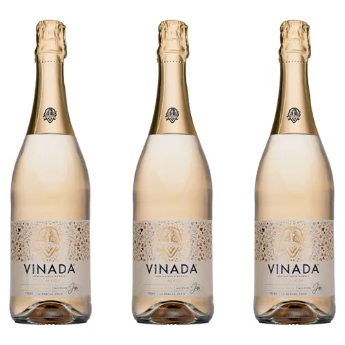 Vista 10 de VINADA - Chardonnay crujiente - Cero alcohol - 25.4 fl oz (3 botellas de vidrio)