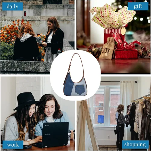 Vista 7 de Extolove Bolsa de mezclilla, monederos de mezclilla de moda para mujer, bolso de hombro de mezclilla Y2K