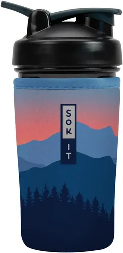Vista 75 de Sok It BotlSok Botella Mezcladora de Proteínas con Funda Aislante de Neopreno (Floral Abstracto, Se Ajusta a Mezcladoras de 24oz)