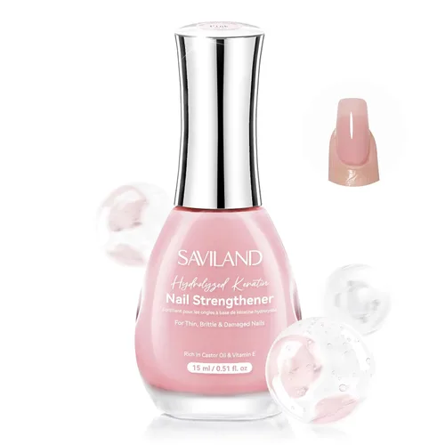 Vista 9 de SAVILAND - Fortalecedor de uñas transparente para uñas dañadas, 0.5 onzas líquidas Fast Air Dry, Natural Nail Polish, Nail Growth Polish