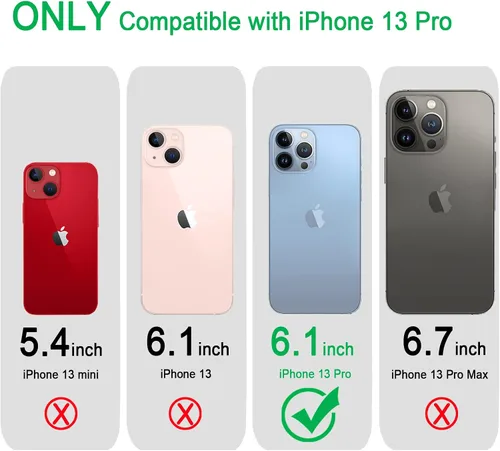 Vista 2 de JJGoo Compatible con iPhone 13 Pro Funda transparente, transparente a prueba de golpes, delgada, antiarañazos, carcasa protectora trasera