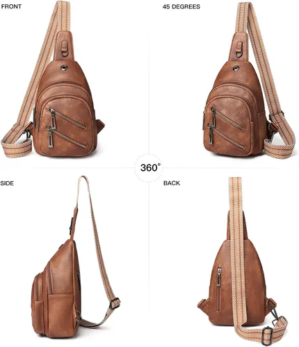 Vista 7 de Bolso bandolera de 7L para mujeres y hombres, bolsas de pecho cruzadas, mochila pequeña, riñonera, bolsa de viaje para el hombro