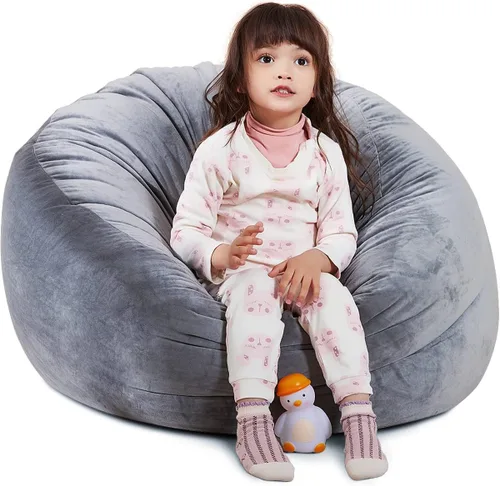 Vista 7 de Funda para silla puf, almacenamiento de animales de peluche, organizador de juguetes de felpa, funda para sillas de puf para niños, adolescentes