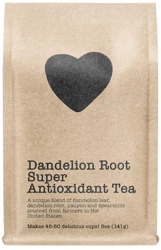 Vista 7 de Té súper antioxidante de raíz de diente de león, 15-20 porciones, bolsa con cremallera ecológica, contiene cafeína, té de hojas sueltas puro