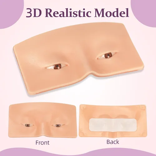 Vista 5 de JimKing - Tabla de maquillaje para practicar maquillaje, para profesionales y principiantes, modelo realista 3D para extensiones de pestañas