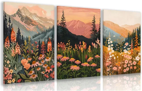 Vista 12 de Cyebmo Juego de 3 pinturas enmarcadas de animales del bosque, decoración de pared de animales salvajes del bosque, decoración de pared, pintura