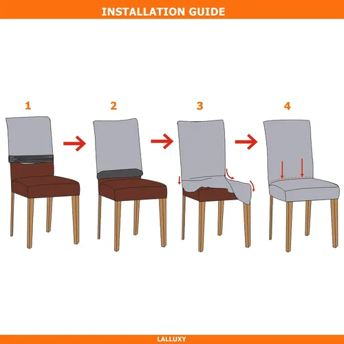 Vista 7 de Juego de 6 fundas de terciopelo para sillas de comedor, fundas elásticas suaves para sillas Parson, extraíbles y lavables, con elástico para un