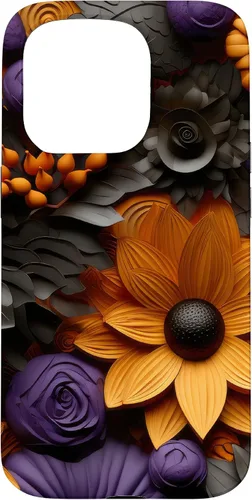 Vista 14 de iPhone 16 Halloween Flores Otoño Calabazas Caso