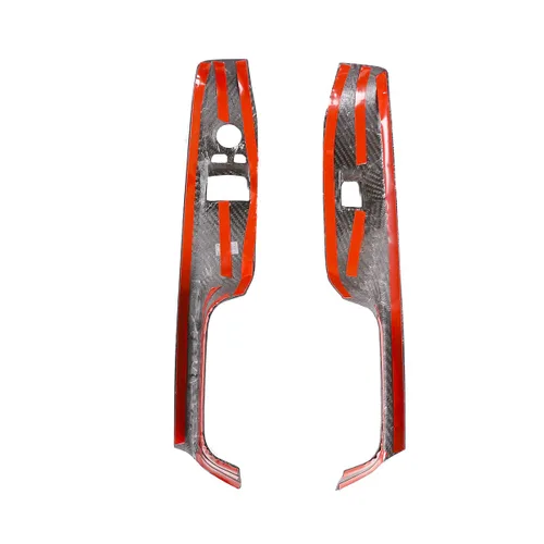 Vista 7 de Cubierta de fibra de carbono real para reposabrazos de puerta interior de automóvil, interruptor de ventana, compatible con Toyota Supra GR A90 A91