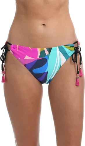 Vista 47 de La Blanca Parte inferior de bikini hipster con lazo lateral para mujer Negro/ Luces de la ciudad