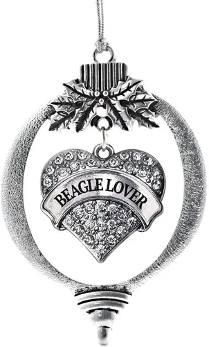 Vista 90 de Inspired Silver Adornos festivos de dije de corazón pave de plata con circonitas cúbicas