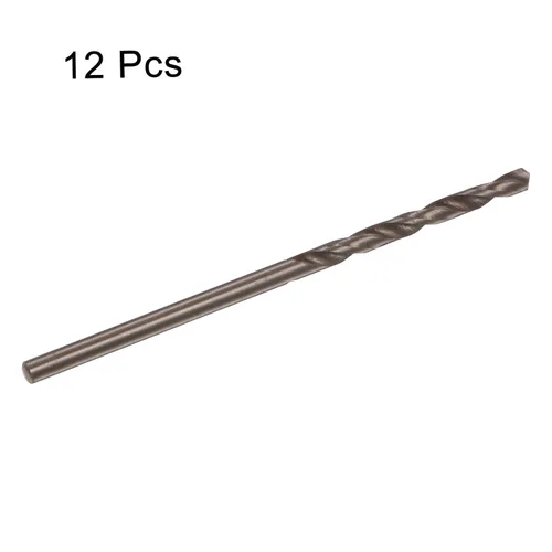 Vista 3 de HARFINGTON 12 brocas de cobalto, 0.083 in M35 de acero de alta velocidad métricas de vástago recto, brocas Jobber para metal duro, acero inoxidable