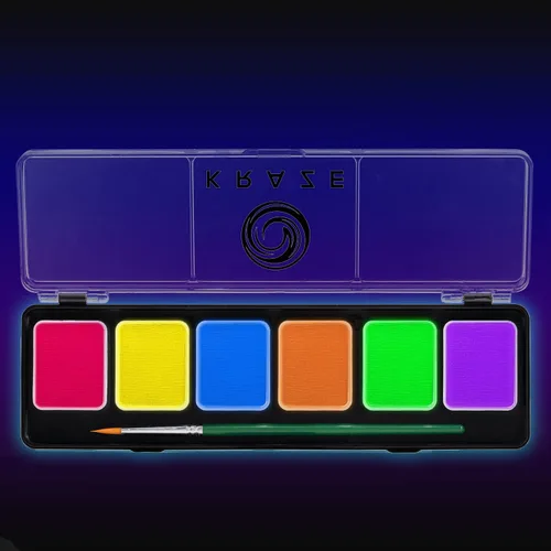 Vista 16 de Kraze FX Splash Glam - Paleta metálica de 6 colores para tartas divididas (6 gm) con pincel, activada por agua, hipoalergénica, segura, no tóxica