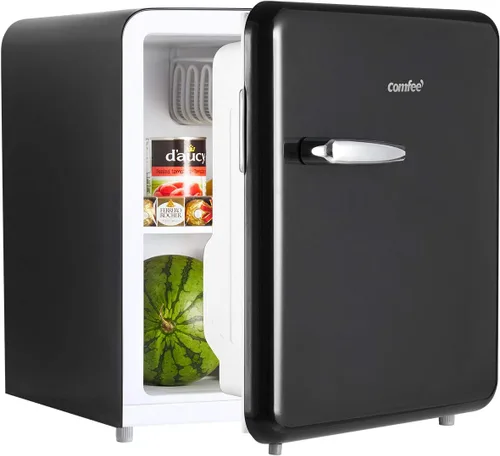 Vista 3 de Comfee - Refrigerador retro de la serie Solo de 1.6 pies cúbicos, aspecto elegante, interior HIPS, ahorro de energía, patas ajustables, esfera