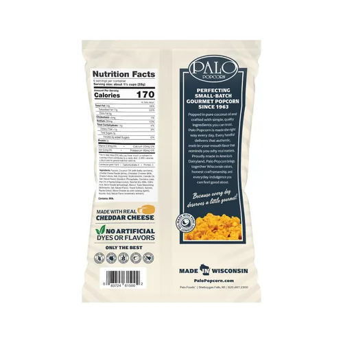 Vista 2 de Palo Popcorn Palomitas de maíz cheddar de tocino, bolsas de 6 onzas (paquete de 6)