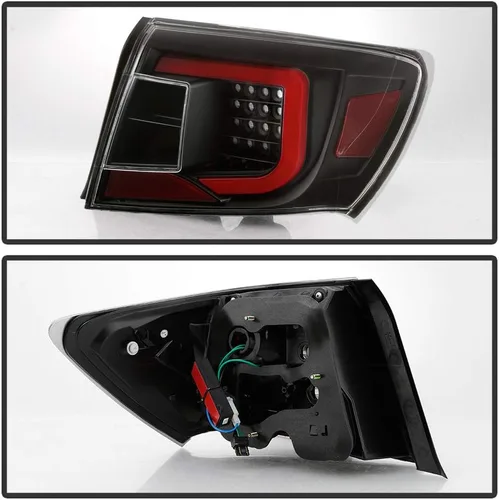 Vista 2 de ACANII - Para Subaru Impreza 2008-2011 12-14 WRX Sedán, juego de luces traseras LED negras de tubo, luces de freno, set de izquierda+derecha, Onyx