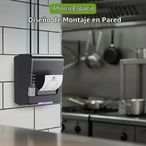 Vista 4 de Impresora POS Rongta, Impresora de Recibos Térmica de 80mm, Impresora de Cocina para Restaurante con Cortador Automático, Interfaz USB Serial