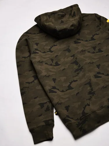 Vista 4 de Caterpillar Sudaderas con capucha para hombre con logotipo de CAT en el pecho y la manga con gestión de cables S3, Estilo Night camo