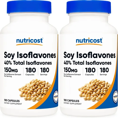 Vista 6 de Nutricost Isoflavonas de soja 150 mg, 180 cápsulas vegetales, sin gluten