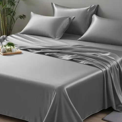 Vista 29 de LINENWALAS Sábana plana Full solamente - Sábana de cama de rayón derivado de seda de bambú, sábana premium transpirable refrescante, sábana superior