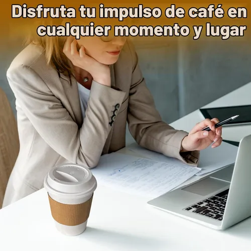 Vista 5 de Ginkgo Paquete de 100 Tazas de Café de Papel Engrosado de 8 oz con Tapas y Fundas Blancas, Tazas de Café Desechables para Llevar para Café Espresso