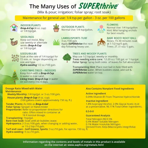 Vista 6 de SUPERthrive Solución de vitaminas vegetales, 1 cuarto de galón