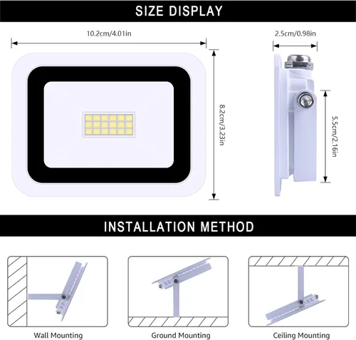 Vista 2 de MIWAT ultrafino al aire libre impermeable de 20W IP68 con enchufe en el cable para las luminarias LED de la pared del jardín