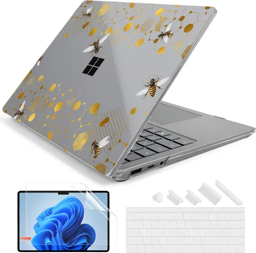 Vista 19 de Batianda Aurora - Funda prémium para laptop Microsoft Surface 5 4 3 de 15 pulgadas con reposamanos de metal, carcasa rígida de plástico