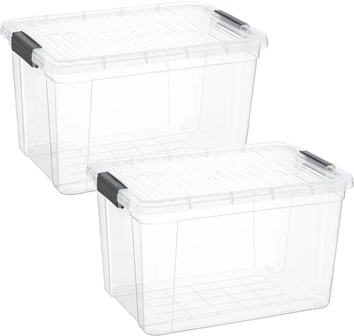 Vista 168 de Superio Mini contenedor de almacenamiento de plástico para crayón, suministros de arte y estuche de costura, organizador pequeño apilable