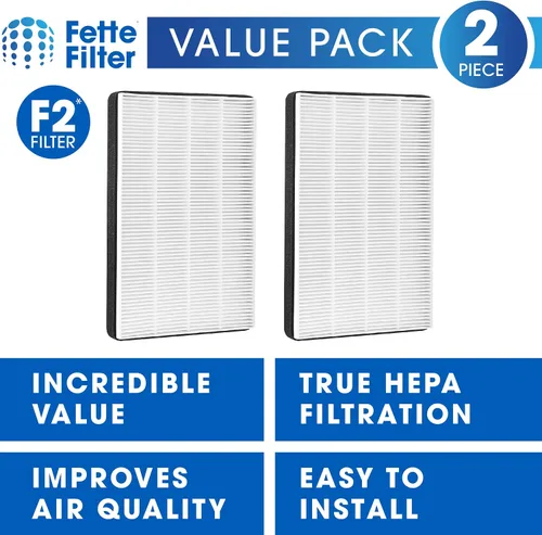 Vista 2 de Fette Filter - 2 filtros HEPA de alta calidad compatibles con 3M F2 / A2 filtro purificador de aire para modelos # FAP-C02WA-G2, FAP-C03BA-G2