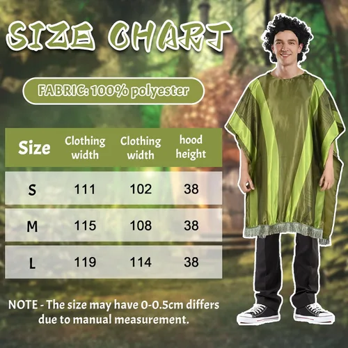 Vista 4 de Bruno Costume for Adult, Bruno Cosplay Costume Cloak Cape Halloween Robe Suit Outfit Dress up for Men Women,with Wig