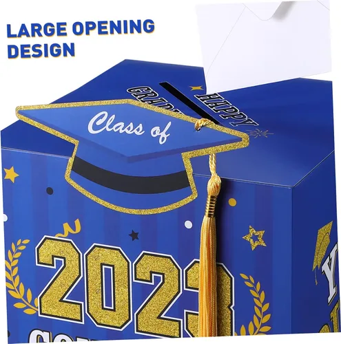 Vista 3 de Caja de tarjetas de graduación 2024 Soporte para tarjetas de felicitaciones, caja de decoración de fiesta de graduación, suministros de celebración