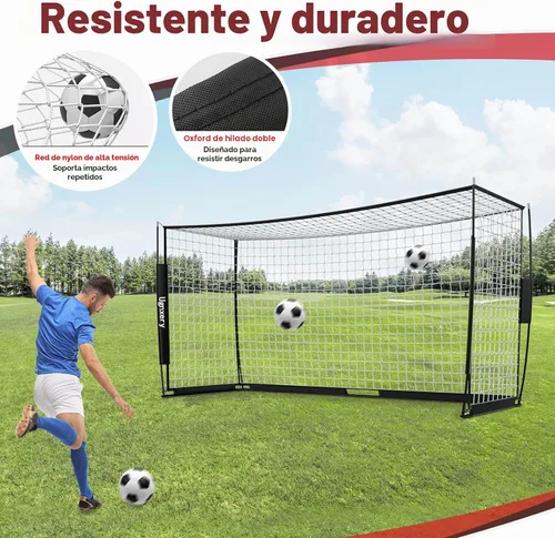 Vista 4 de 12x6 FT Soccer Goal, Portable Backyard Net with Carry Bag & Cones