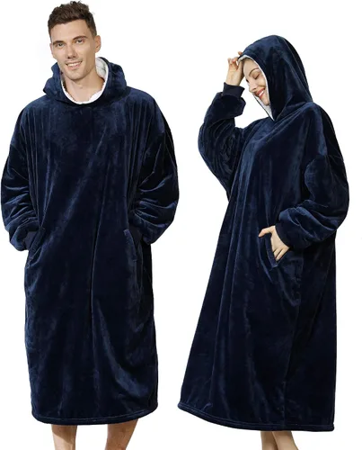 Vista 20 de AmyHomie Manta con capucha para adultos y adolescentes, manta con capucha Sherpa de gran tamaño, cálida y acogedora como regalo de cumpleaños