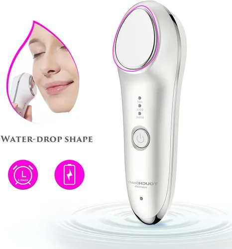 Vista 5 de Masajeador facial sónico frío caliente, calentamiento a 107.6 °F y dispositivo de enfriamiento de la piel a 42.8 °F con vibración, herramienta