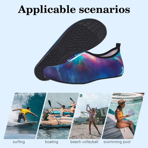 Vista 6 de Calcetines acuáticos, zapatos de agua para playa, calcetines de yoga descalzos de secado rápido para surf, piscina, natación, zapatos para mujeres