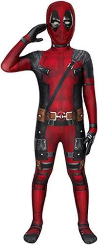 Vista 3 de Reddomain Traje de superhéroe para niños, estilo 3D, disfraz de cosplay de Halloween