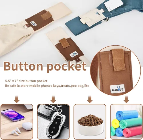 Vista 4 de Bolso de transporte para perros Wakytu para perros pequeños - Portaperros frontal con correa ajustable - Bolso de transporte para mascotas