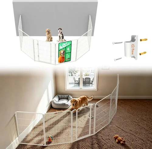 Vista 127 de FXW Homeplus Unleashed Corral para Perros de Interior - Juego Sin Estrés y Seguro, Resistente de 24 Pulgadas con 6 Paneles para Cachorros y Perros