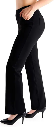 Vista 2 de Yogipace Pantalón de yoga y de vestir, para mujer, pantalón con corte de bota y con trabillas para cinturón, en tallas petiteregulartall