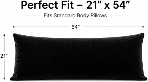 Vista 5 de EVOLIVE Micromink Suave, Piel Sintética, Funda de Almohada Corporal de Gamuza Sintética 21"x54" de Repuesto con Cierre de Cremallera