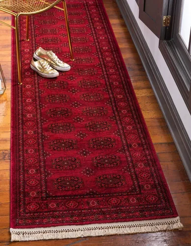 Vista 12 de Unique Loom Tekke Collection - Alfombra Khabour (3 pies 1 pulgada, redonda, rojo/negro)